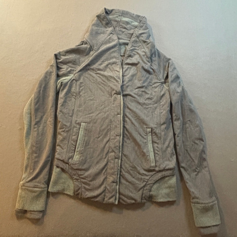 Lululemon Athletica Womens 8 Gray Full Zip Hooded Jacket Athleisure
